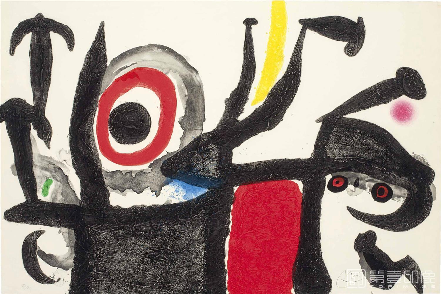 水彩画-胡安·米罗 JoanMiró-MANOLETINA -049